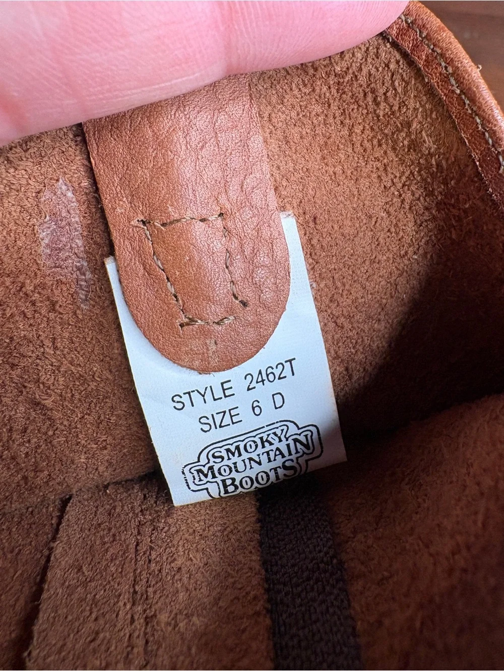 Vintage Smoky Mountain Leather Cowboy Boots Tan Zip Entry Size Baby 6D